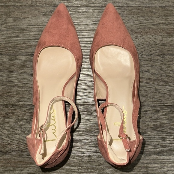 Lulus Deacon Rusty Rose Faux Suede Pointed-Toe Ankle Strap Heels - Picture 6 of 9